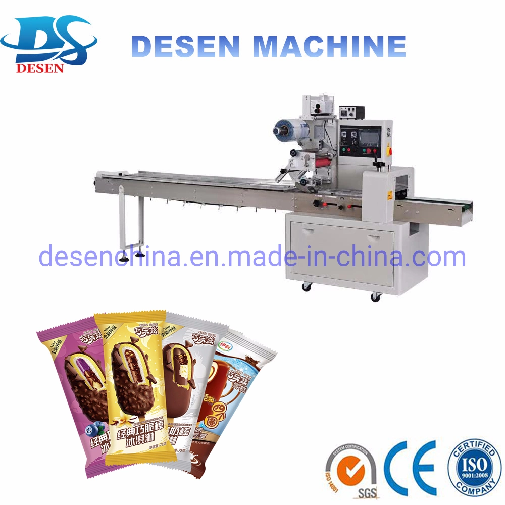 Fully Automatic Horizontal Wrapping Flow Pack Packing Machine for Lolly Popsicle