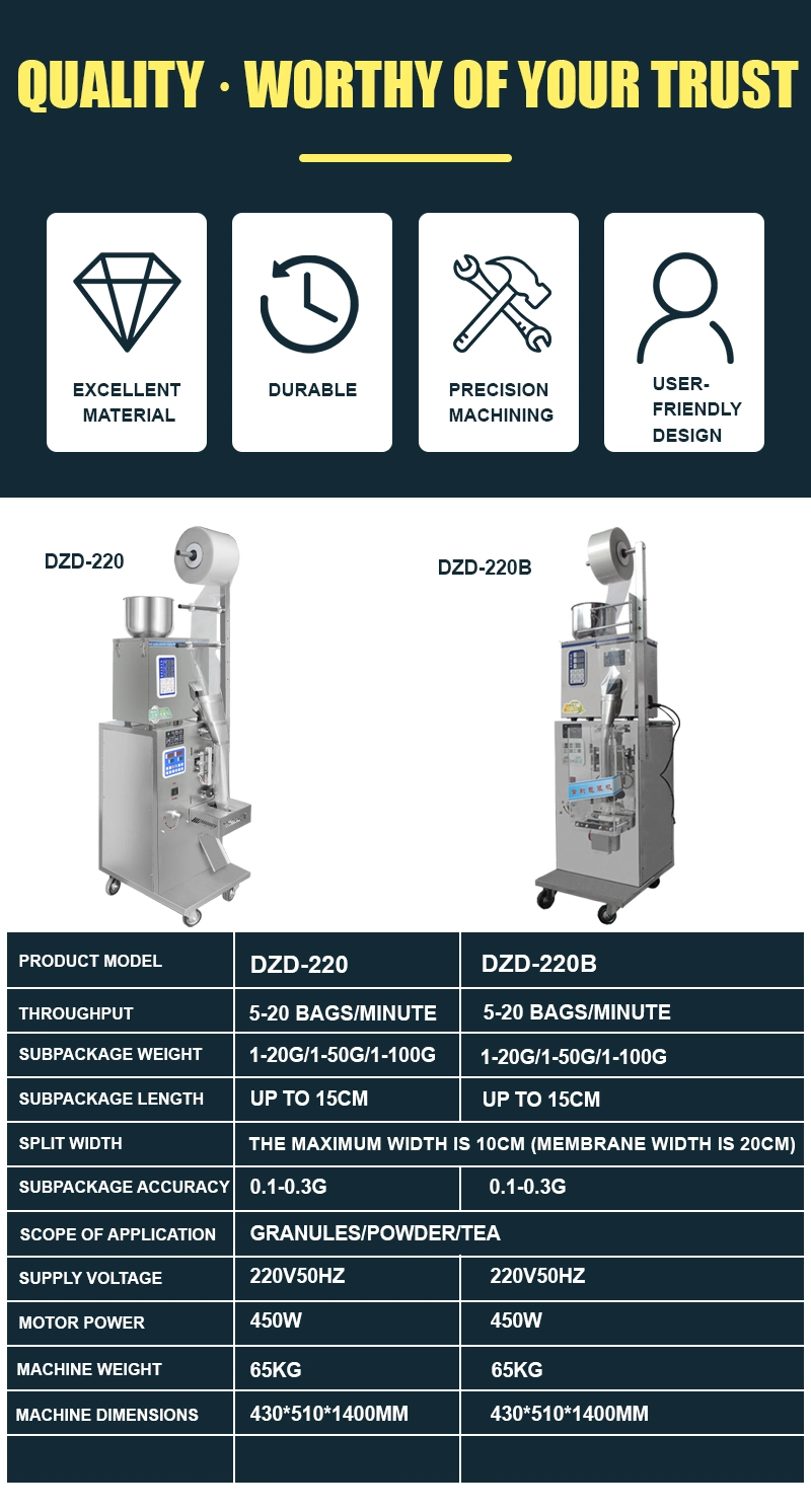 Automatic Mini Packing Machine with 2 Head Linear Weigher for Grain Pill Granule Pellets Beans