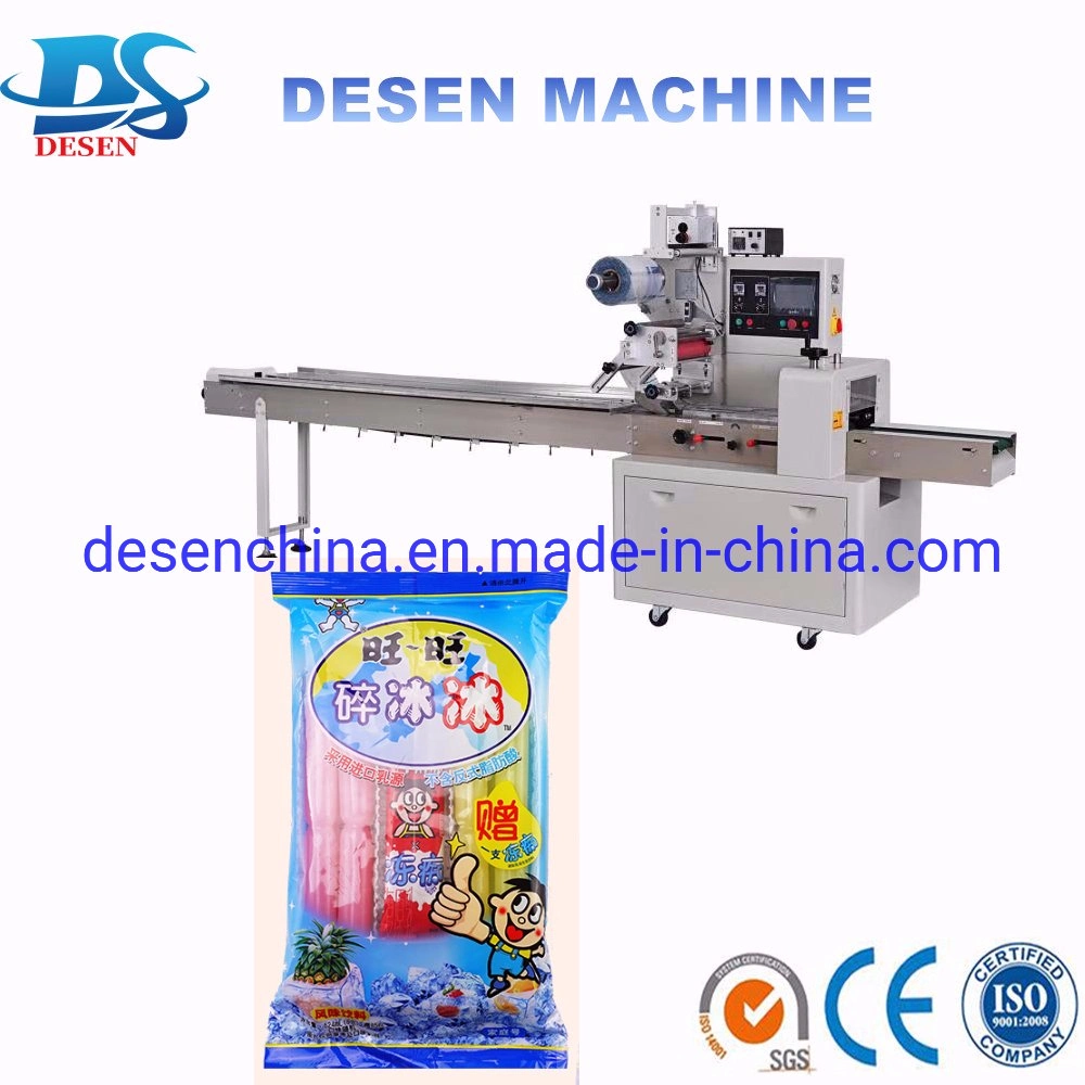 Fully Automatic Horizontal Wrapping Flow Pack Packing Machine for Lolly Popsicle