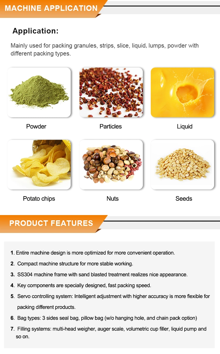 Melon Seed/Sugar/Red Dates/Peanuts/Longans/Nut Vertical Packing Machine with Volumetric Cup